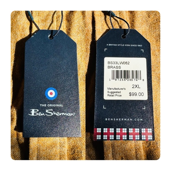 ★ NWT Ben Sherman Long-Sleeve Twill Flannel Shirt - Light Brown ★ - Picture 9 of 15